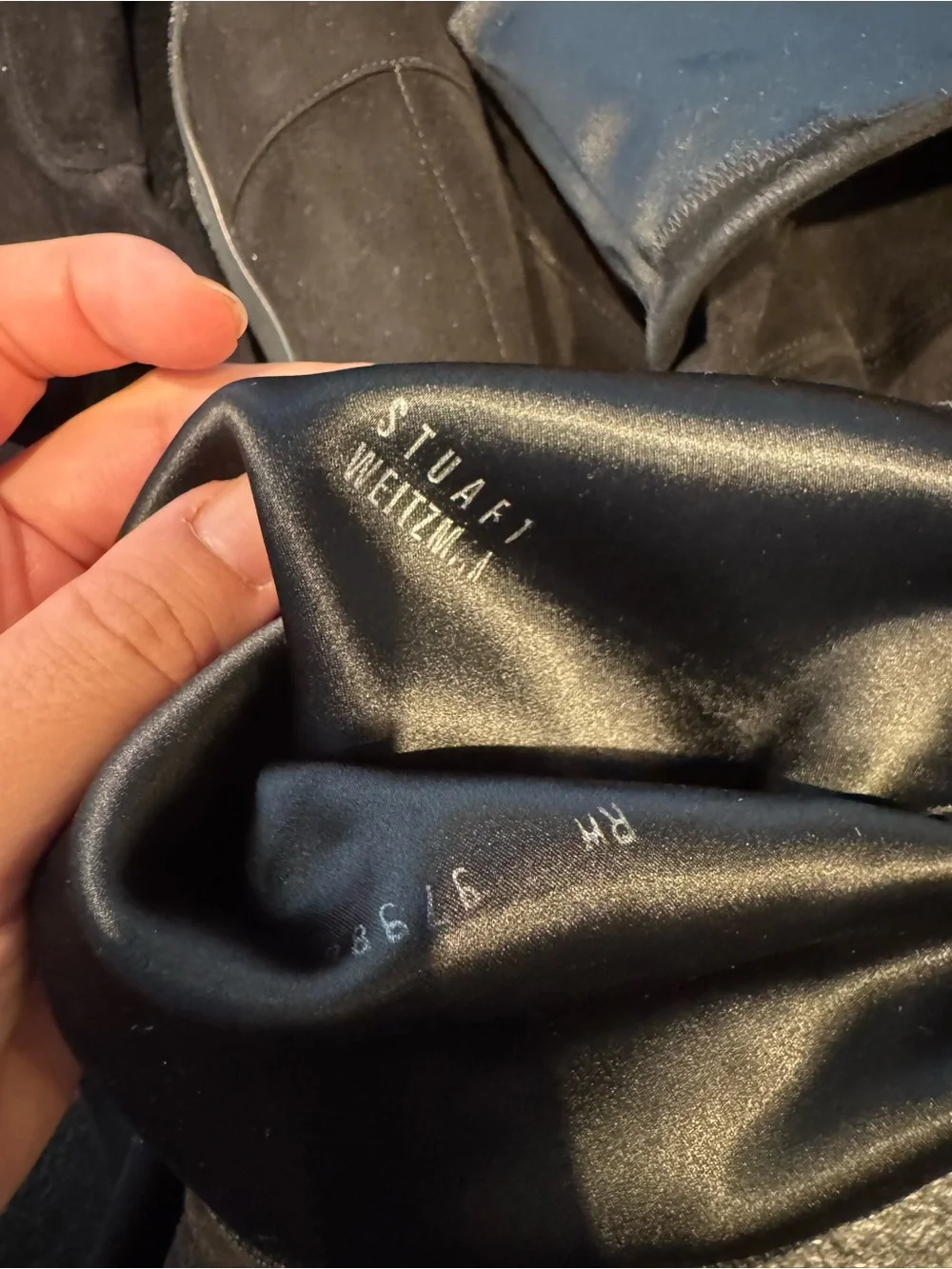 Stuart Weitzman Black Over-the-Knee Suede Boots
